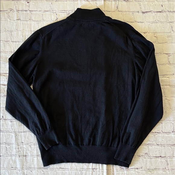 Orvis Men's Medium Black Silk Cashmere Cotton Blend Zip-Up Sweater Lightweight - Picture 5 of 5